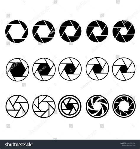 Camera Shutter Set Camera Lens Aperture Stock Vector (Royalty Free