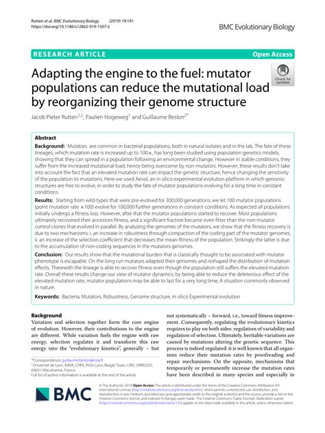 adapting  engine   fuel mutator populations  reduce