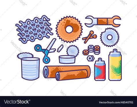 rusty  unwanted iron objects set royalty  vector