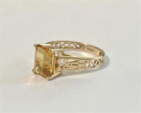 Genuine Yellow Topaz Ring November Birthstone Ring Yellow Etsy