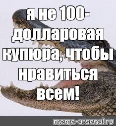Meme: "я не 100-долларовая купюра, чтобы нравиться всем!" - All ...