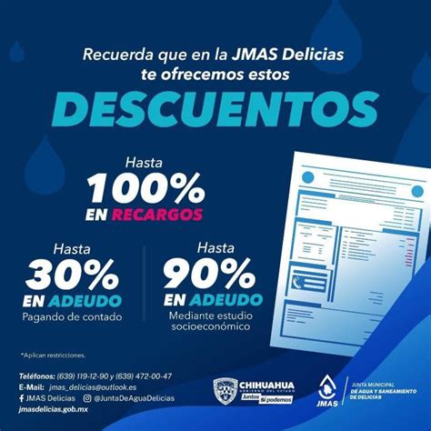 Junta De Agua Delicias Ampl A Descuentos En Adeudos Todo Diciembre