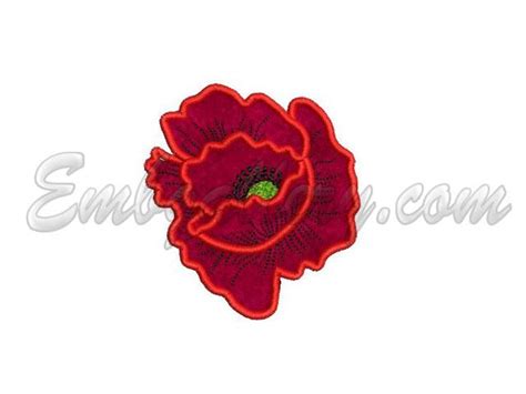 Poppies Flower Machine Embroidery Design