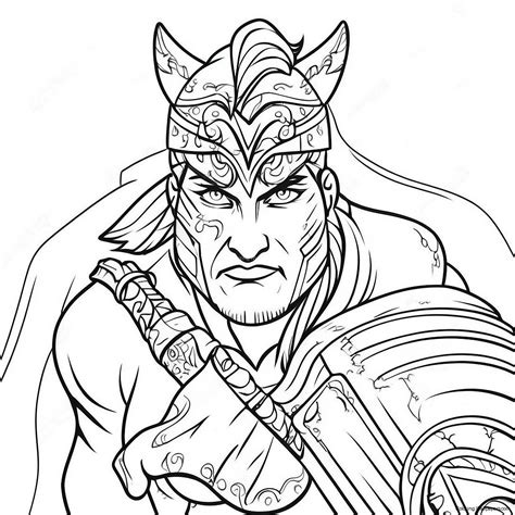 Fearless Bad Ass Warrior Coloring Page