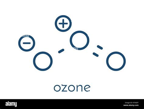 El Ozono O3 Trioxygen Molécula Estructura Química Fórmula Esquelética Imagen Vector De