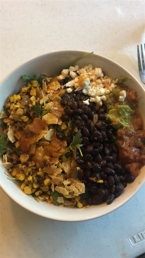 Huge Veggie Mexican Bowl for 600 calories — there’s a half of a sweet ...