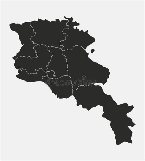 Mapa De Armenia Con Las Regiones Provincias Aisladas En Fondo Blanco