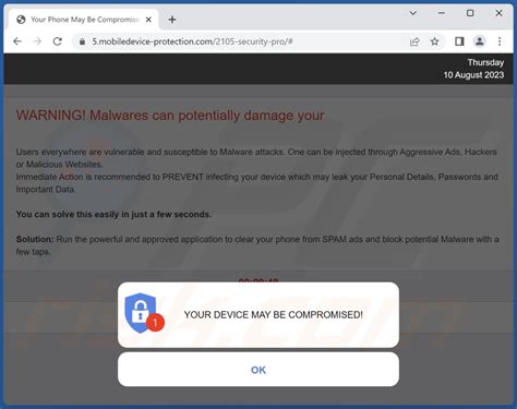 POP UP Arnaque YOUR DEVICE MAY BE COMPROMISED Étapes de suppression