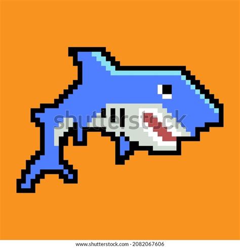 Cartoon Shark Pixel Art Vector Isolated Stock Vector (Royalty Free ...