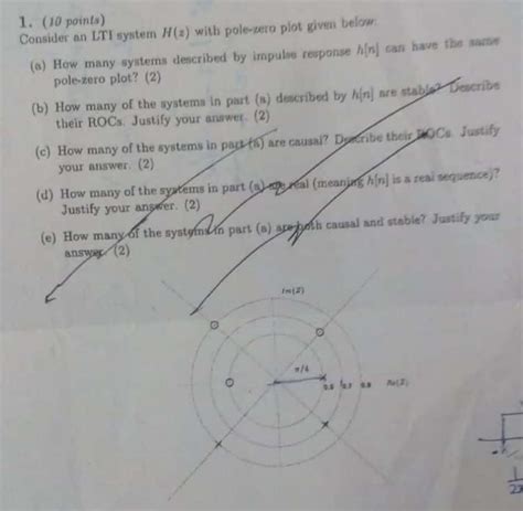 Solved 1 10 Points Consider An Lti System Hz With