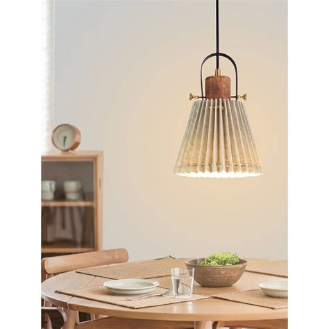 Buy Kapoor Lamp Shades Liebe Shade Wood And Metal Hanging Pendant Light With Beige Cotton Shade