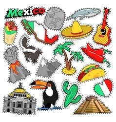 Spain Travel Scrapbook Stickers Patches Badges Vector Image