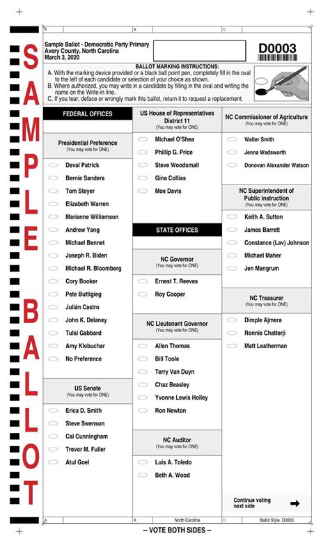 Sample Ballot Avery Democratpart1pdf