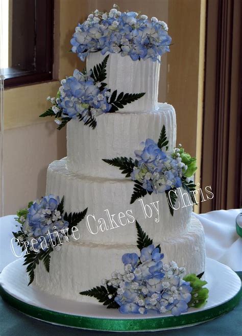 Rustic Wedding With Fresh Hydrangea Decorated Cake By Cakesdecor