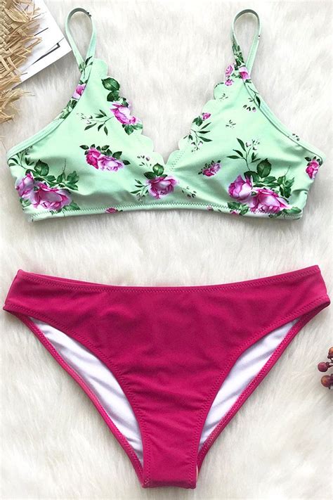 Cupshe Live Life On The Beach Floral Bikini Bikinis Floral Bikini Set