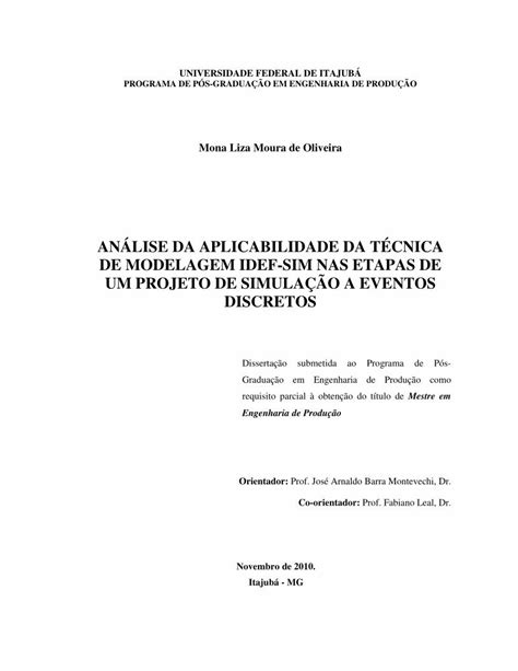 Pdf An Lise Da Aplicabilidade Da T Cnica De Modelagem Saturno Unifei