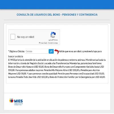 Consultar Bono De Desarrollo Humano Por C Dula Mies Elyex