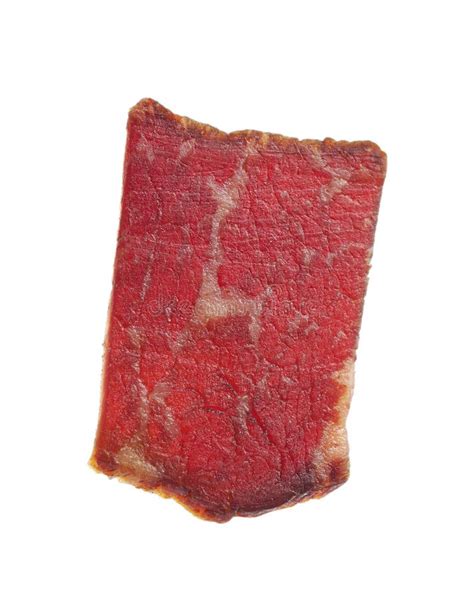 Piece Of Delicious Beef Jerky Isolated On White Stock Image Image Of