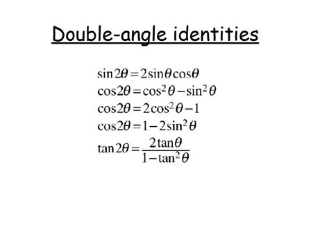 Trigonometry Double Angle Formula Davionldchase