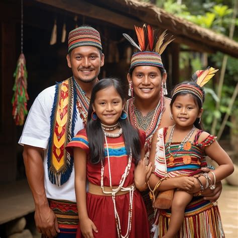 Premium AI Image | Muisca Indigenous Colombian Family in traditional ...