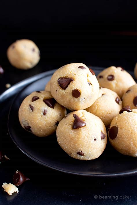 Paleo Cookie Dough Bites Vegan Gluten Free Grain Free Only 6 Ingredients Beaming Baker