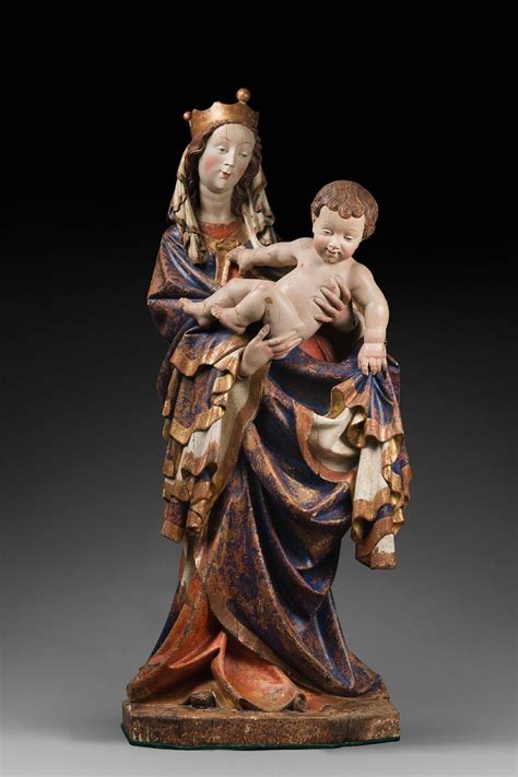 Vierge Lenfant En Bois Polychrom Dans Le Go T Des Vierges De