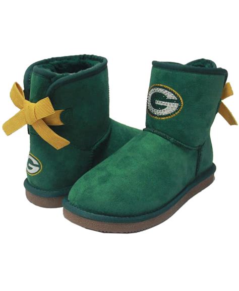 Cuce Womens Green Bay Packers Low Team Ribbon Boots Modesens