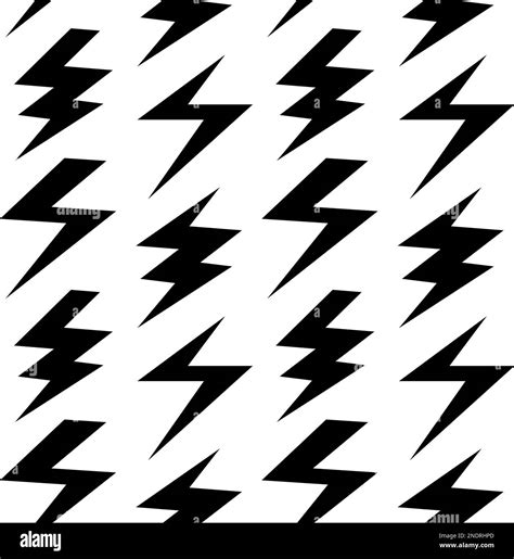 Black Lightning Bolts Seamless Pattern Thunderbolts Repeating Background Storm And Lightning