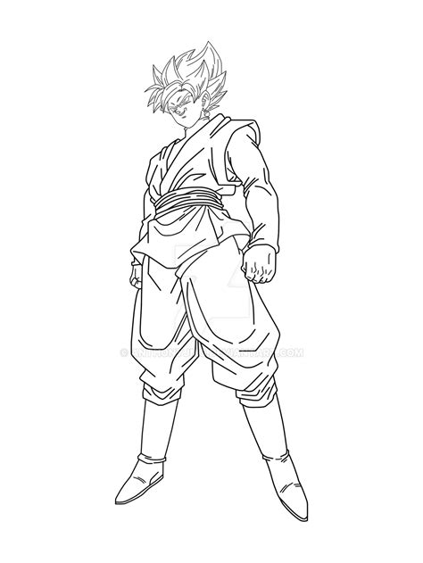 Noble Idea Ssj Rose Goku Black Lineart By Anthonyjmo On Deviantart