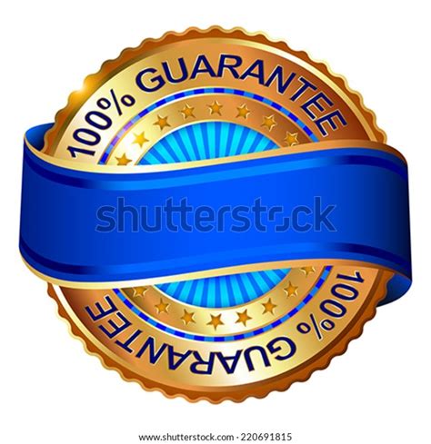 Empty Guarantee Golden Label Ribbon Vector เวกเตอรสตอก ปลอดคา