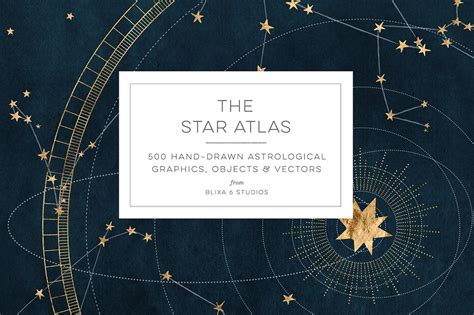 The Star Atlas: Golden Astrology Graphics Set - Design Cuts