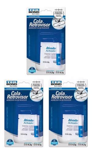 Kit 3 Cola Adesiva P Espelho Retrovisor Metais Vidro 1g Cor Liquido