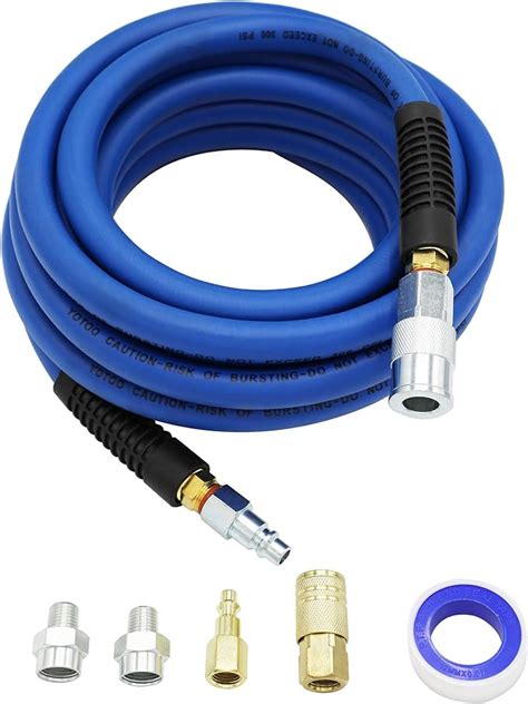 YOTOO Hybrid Air Hose 1 2 Inch I D By 25 Feet Long 3 8 Inch MNPT Solid