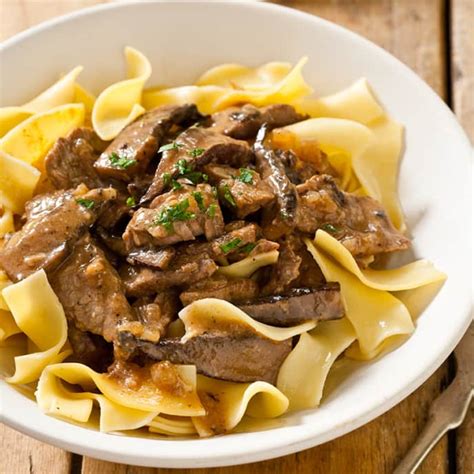 Reduced Fat Beef Stroganoff Americas Test Kitchen Recipe