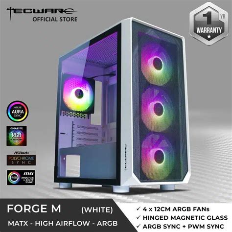 Tecware Forge M High Airflow W Free 4 Omni Argb Fans Matx Pc Case