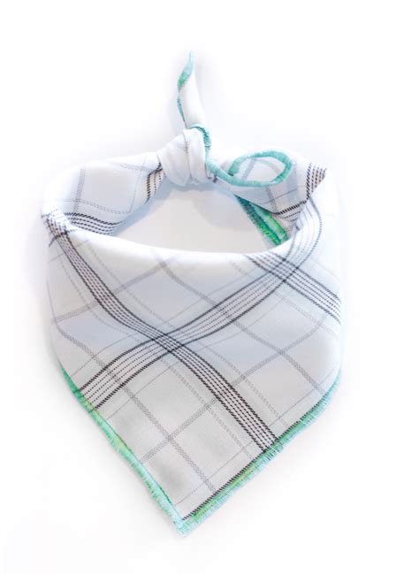 Minimal Mint Plaid Dog Bandana Made By Royal Collections And Co