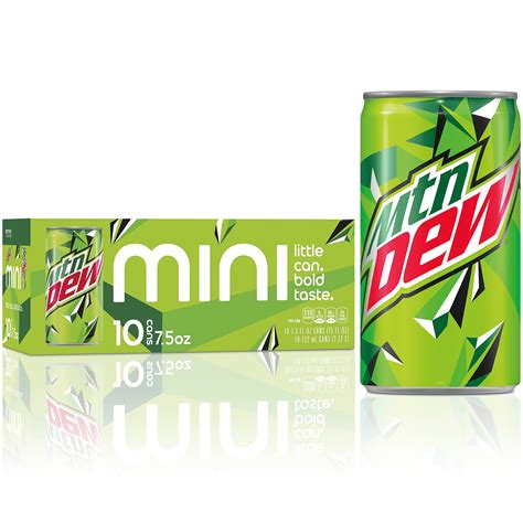 EXP 08/26/2024 Mountain Dew Soda, Mini Cans, 7.5 Fl Oz (Pack of 10 ...