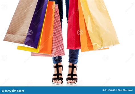 Woman With A Lot Of Shopping Bags Stock Photo Image Of Sale Gift