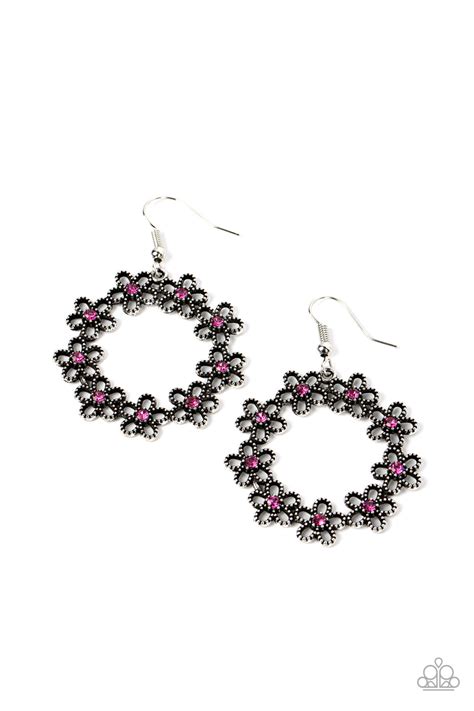 Floral Halos Pink Paparazzi Earrings Jewelryblingthing