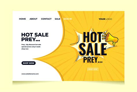 landing page website cover design sale promotion template