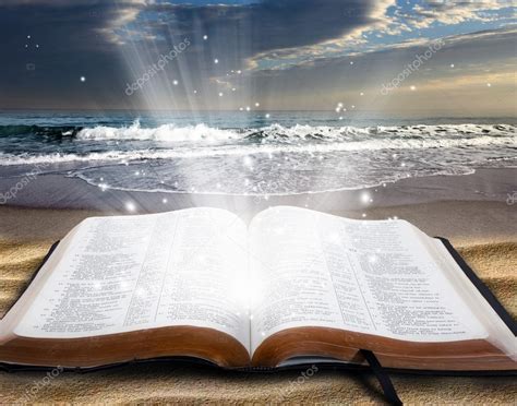 Bible At Beach Stock Photo Kevron