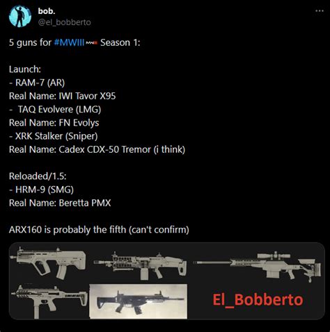 Season 1 Weapons Speculation : r/ModernWarfareIII