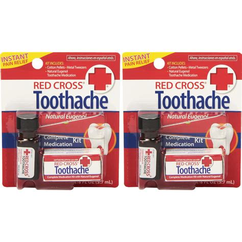 2 Pack Red Cross Toothache Complete Medication Kit 0 12oz Each Ebay