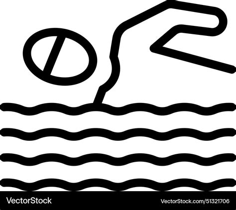 Black and white line art of a person swimming Vector Image