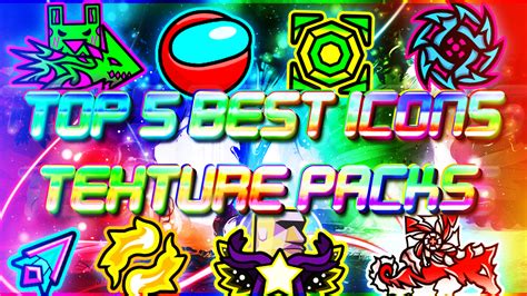 TOP 5 BEST EPIC ICON TEXTURE PACKS FOR GEOMETRY DASH 2.11 [#43 ...