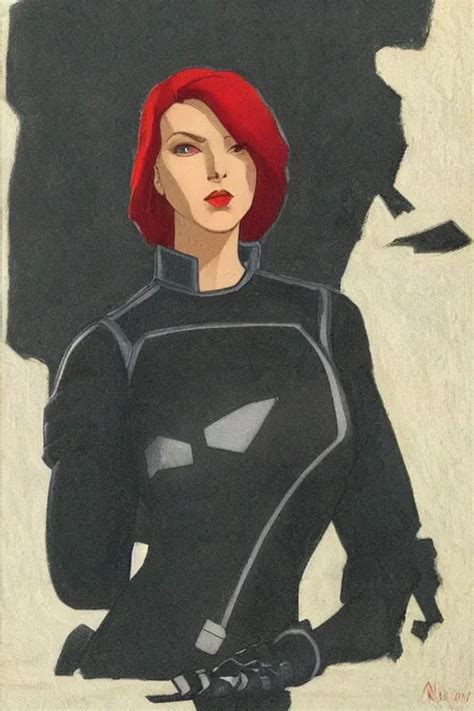 Black Widow Natasha Romanova Marvel Artwork By Stable Diffusion