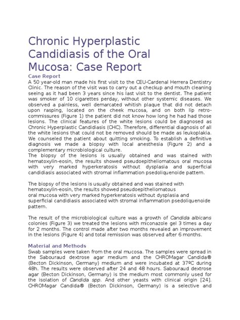 Chronic Hyperplastic | Candidiasis | Candida (Fungus)