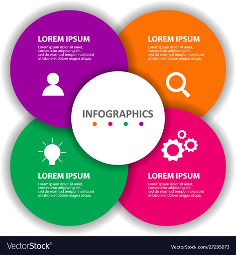 Modern Infographic With 4 Circles Royalty Free Vector Image