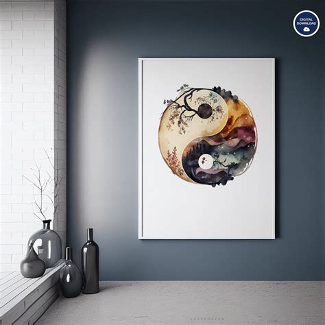 Yin Yang Zen Decor Ying Yang Wall Art Boho Wall Art Yin Yang