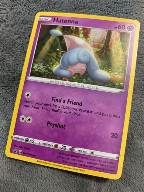 Pokemon 25th Anniversary General Mills Promo Hatenna Sequin Foil Holo